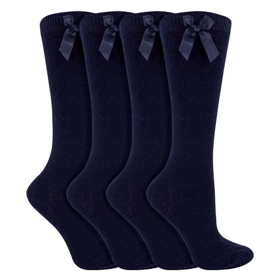 Meisjes 4-Pack Kniesokken met Strik | Effen Lange Sokken voor Kinderen - Image 3