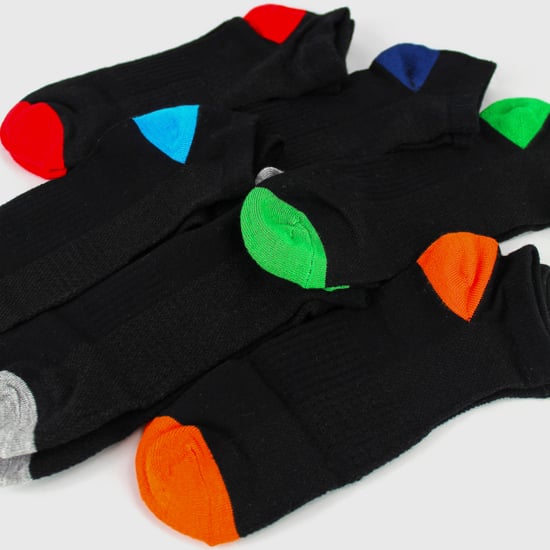 6-Pack Jongens Bamboe Trainer Sokken | Kinderen Zwarte Lage Hak & Teen Sokken - Image 4