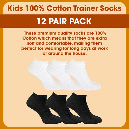 12 Pack Kinderen 100% Katoenen Trainingssokken - Image 3