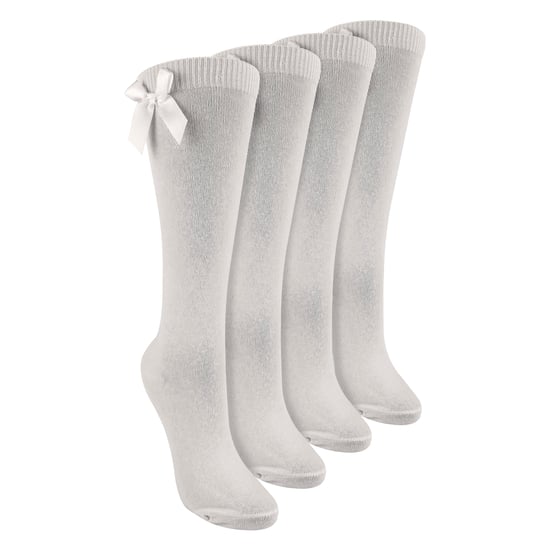 Meisjes 4-Pack Kniesokken met Strik | Effen Lange Sokken voor Kinderen - Image 1
