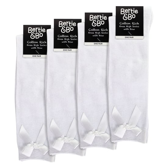 Meisjes 4-Pack Kniesokken met Strik | Effen Lange Sokken voor Kinderen - Image 2