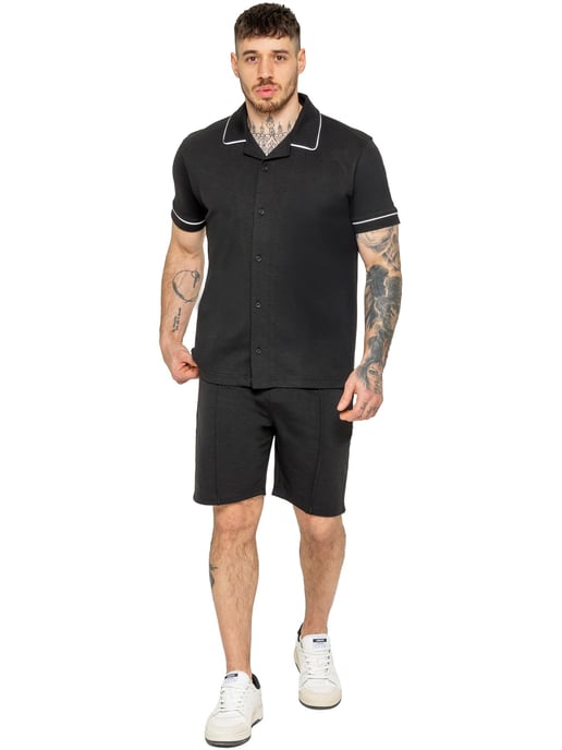 Enzo | Heren Biesjes Shirt & Korte Broek Tracksuit Set - Image 1