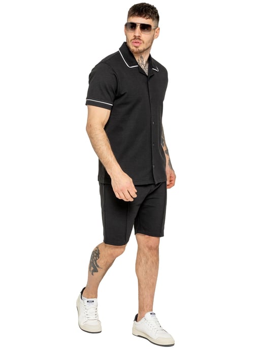 Enzo | Heren Biesjes Shirt & Korte Broek Tracksuit Set - Image 2
