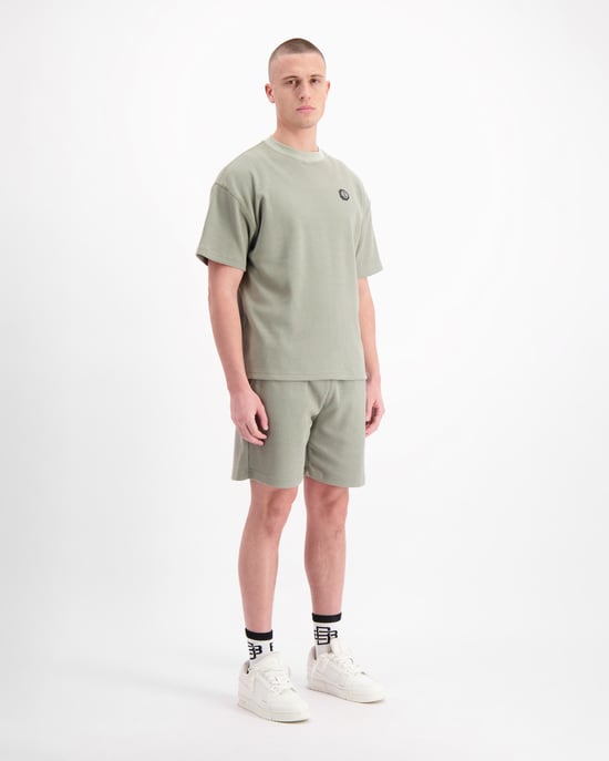 Zwarte Bananen, Monogram Wafel T-Shirt, Groen - Image 3