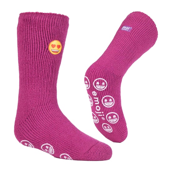 Heat Holders Karakter thermo pantoffelsokken voor kinderen - Emoji Hartgezicht - Image 3