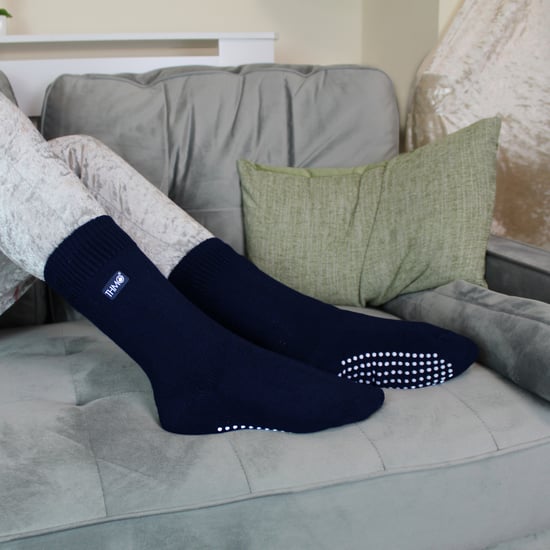 THMO - Indoor Slipper Sokken met Grijpers voor Kinderen - Marine - Image 5