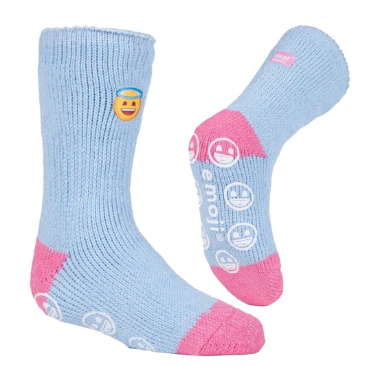 Heat Holders Karakter thermo pantoffelsokken voor kinderen - Emoji Angel Face - Image 3