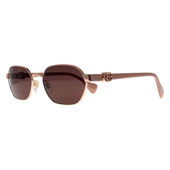 Gucci Vierkant Vrouwen Glimmend Roségoud en Roze Violet GG1593S - Image 2