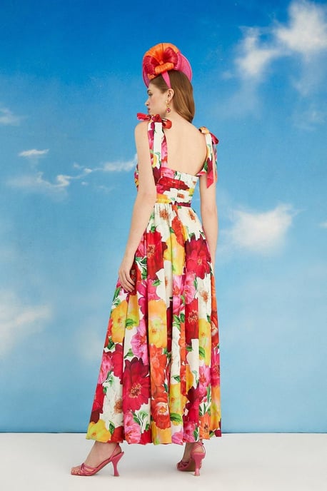 Lisa Tan Balloon Hem Tie Shoulder Maxi Dress - Image 4
