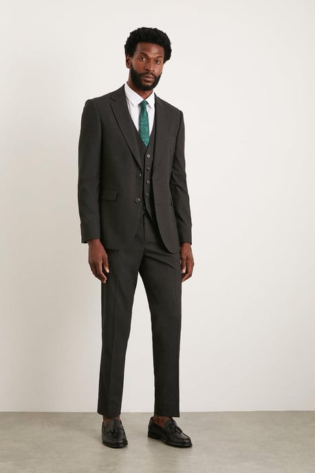 Slim Fit Charcoal Essential Suit Jacket - Image 2