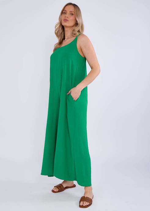 Groene Air Flow jumpsuit met bandjes en wijde pijpen - Image 4