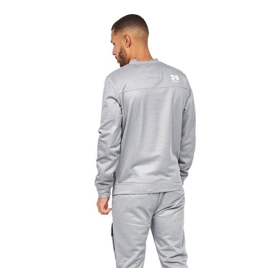 Crosshatch Heren Langtons Crew Neck Track Top (Houtskool) - Image 2