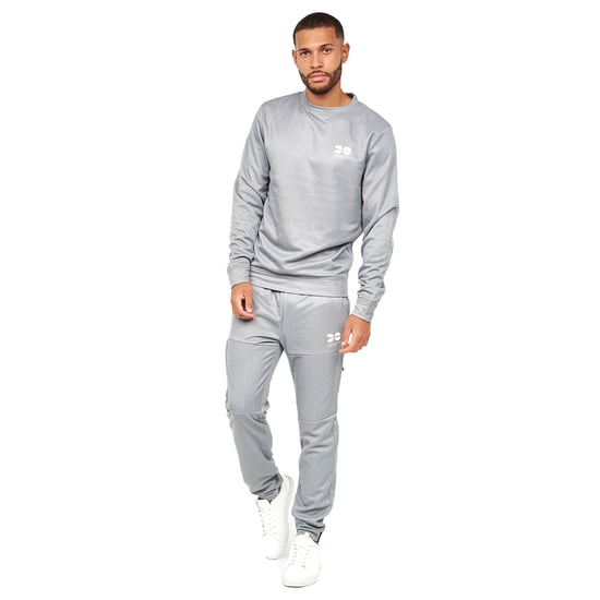 Crosshatch Heren Langtons Crew Neck Track Top (Houtskool) - Image 4