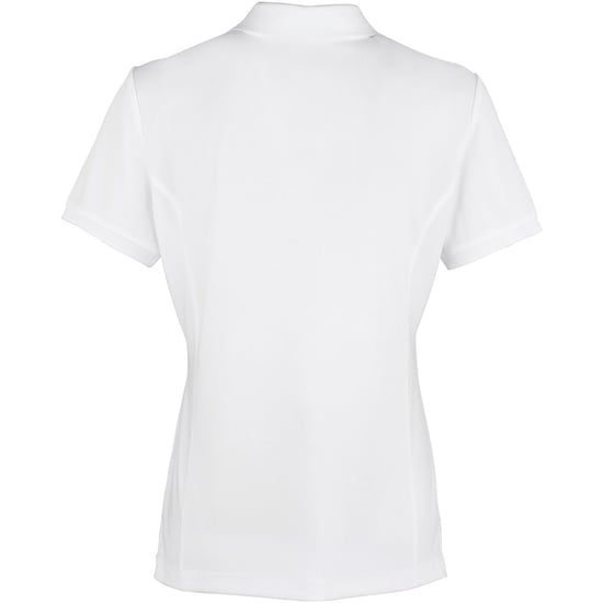 Premier Dames/dames Coolchecker korte mouw Pique Polo T-Shirt (Wit) - Image 2