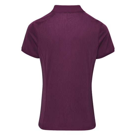 Premier Dames/dames Coolchecker korte mouw Pique Polo T-Shirt (Aubergine) - Image 2