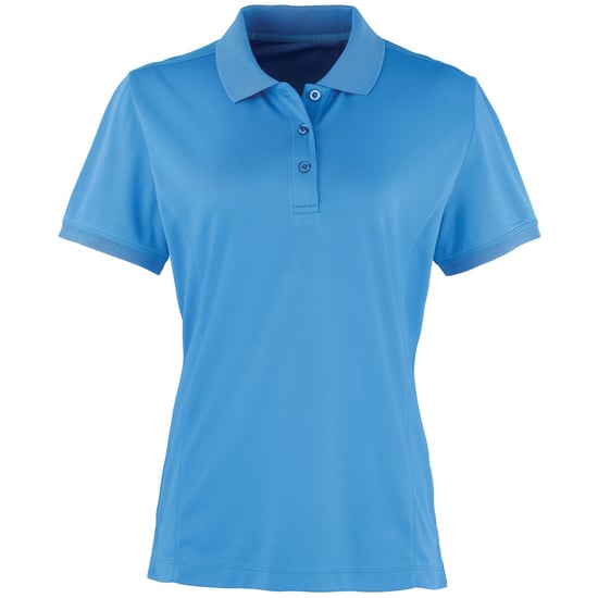 Premier Dames/dames Coolchecker korte mouw Pique Polo T-Shirt (Saffier) - Image 1
