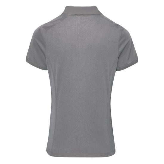 Premier Dames/dames Coolchecker korte mouw Pique Polo T-Shirt (Donkergrijs) - Image 2