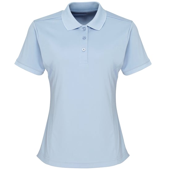Premier Dames/dames Coolchecker korte mouw Pique Polo T-Shirt (Lichtblauw) - Image 1