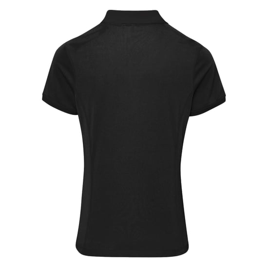 Premier Dames/dames Coolchecker korte mouw Pique Polo T-Shirt (Zwart) - Image 2