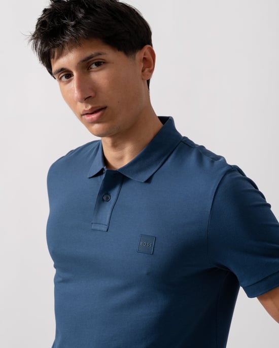 BOSS Orange Passenger Heren Stretchkatoenen Slim-Fit Polo Shirt met Logo Patch - Image 2