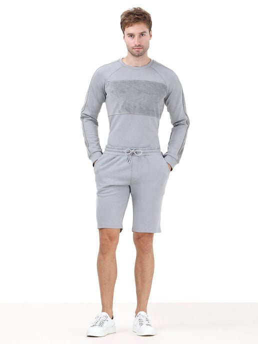 Effen gebreide jogging-fit sportbermuda - Image 2