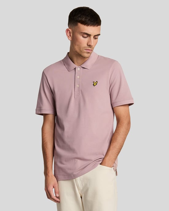 Lyle & Scott Field Thistle Roze Effen Poloshirt - Image 1