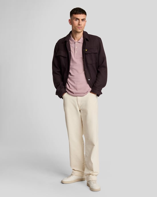 Lyle & Scott Field Thistle Roze Effen Poloshirt - Image 2