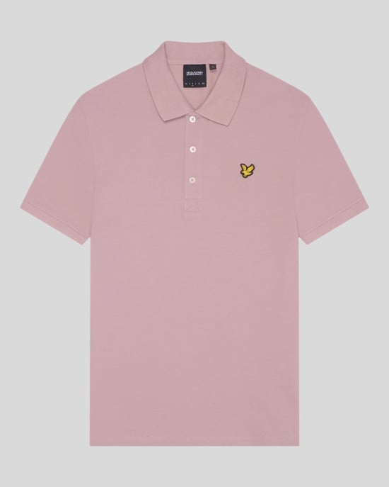 Lyle & Scott Field Thistle Roze Effen Poloshirt - Image 5