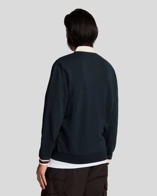 Lyle & Scott Halvemouwe Jersey Bomberjack - Marineblauw - Image 3
