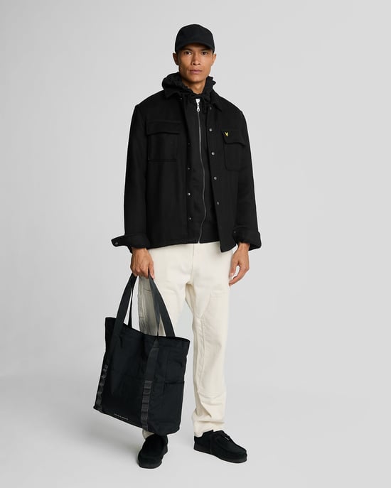 Lyle & Scott effen gitzwart overshirtjack - Image 2