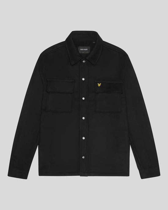 Lyle & Scott effen gitzwart overshirtjack - Image 5