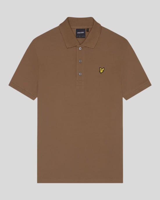 Lyle & Scott-logo op de borst Wild Nettle bruin poloshirt - Image 5