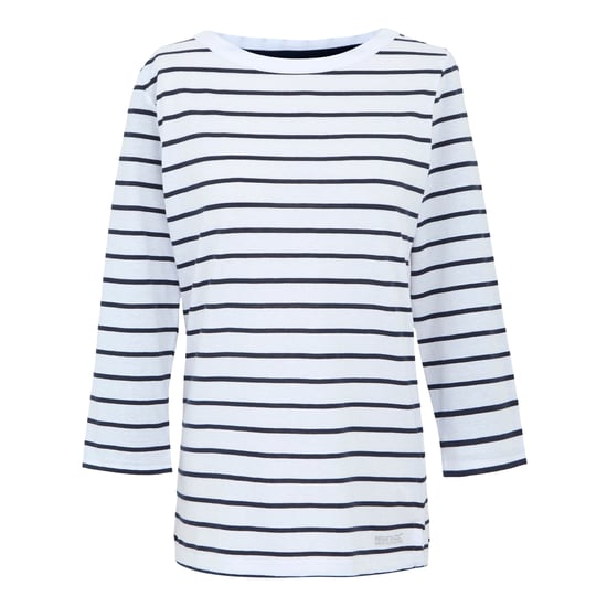 Regatta Dames/Dames Baylette II Gestreept T-shirt (Wit, Marine) - Image 1