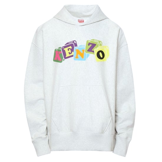 Kenzo gekleurde bloklogo grijze hoodie - Image 1
