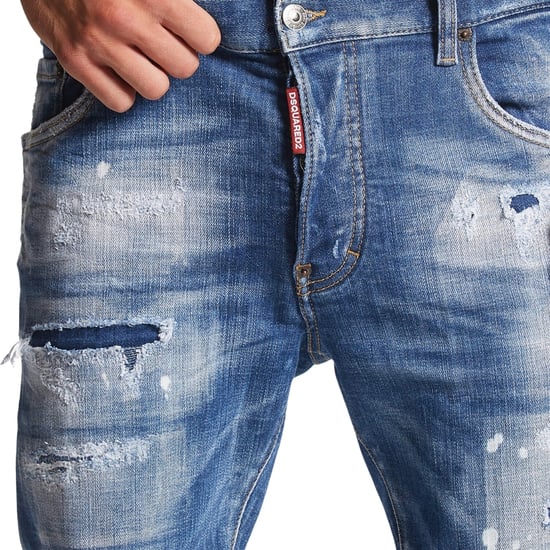 Dsquared2 Super Twinky Jean vervaagde versterkte gescheurde blauwe jeans - Image 3
