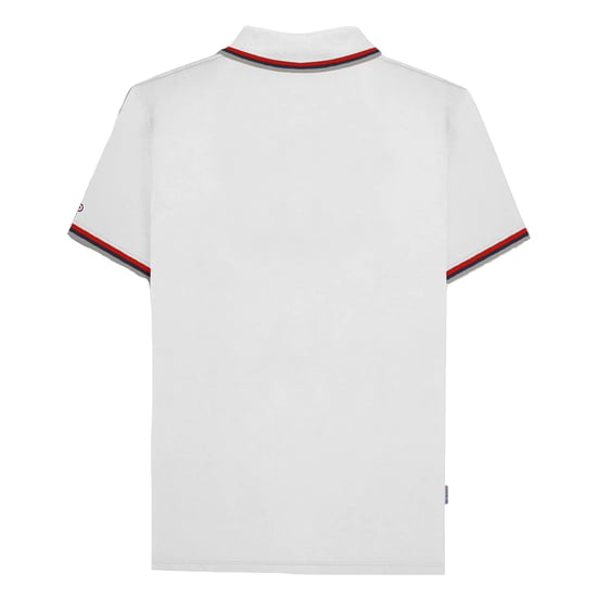Lambretta Heren SS25 Drievoudig Getipte Polo Shirt (Wit/Rood) - Image 2