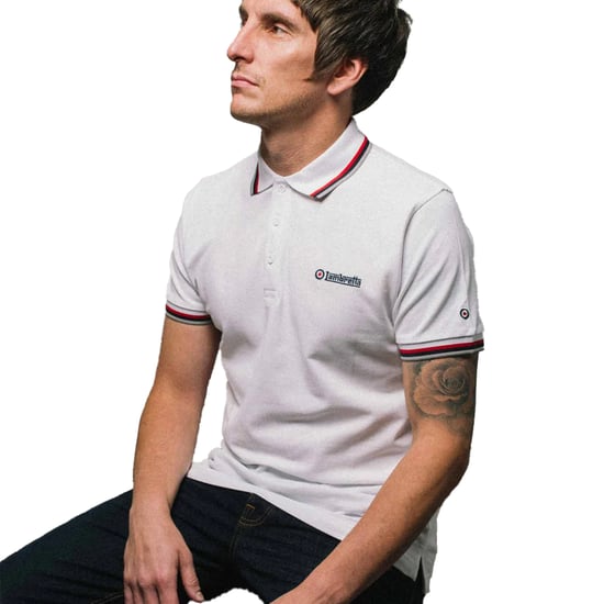 Lambretta Heren SS25 Drievoudig Getipte Polo Shirt (Wit/Rood) - Image 3