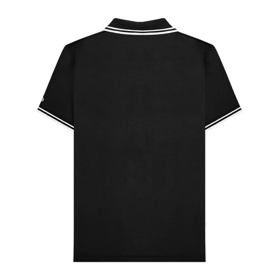 Lambretta Heren SS25 Tweekleurig Gestipt Poloshirt (Zwart, Wit) - Image 2