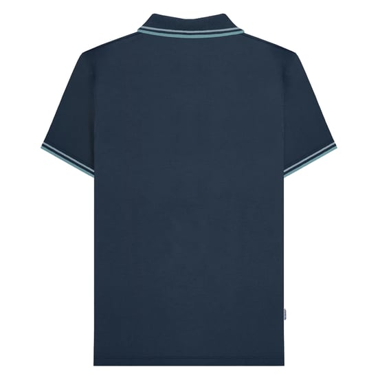 Lambretta Heren SS25 Houndstooth Big & Tall Poloshirt (Marineblauw) - Image 2
