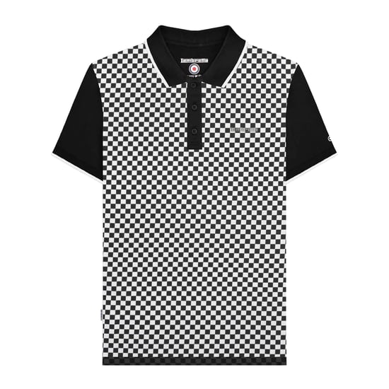 Lambretta Heren SS25 Tweekleurig Groot & Lang Poloshirt (Zwart, Wit) - Image 1