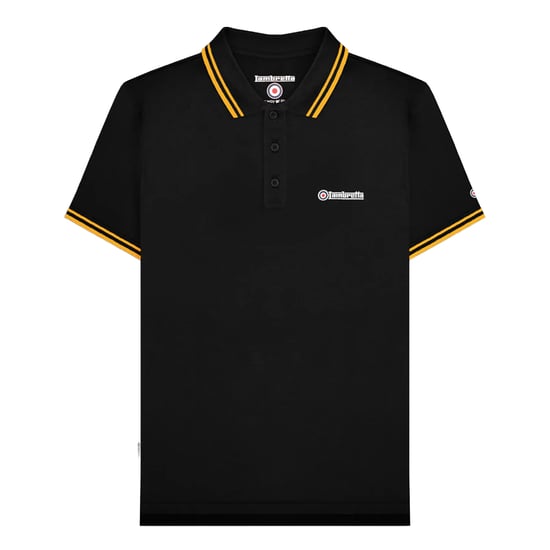 Lambretta Heren SS25 Twin Tip Poloshirt (Zwart/Goud) - Image 1