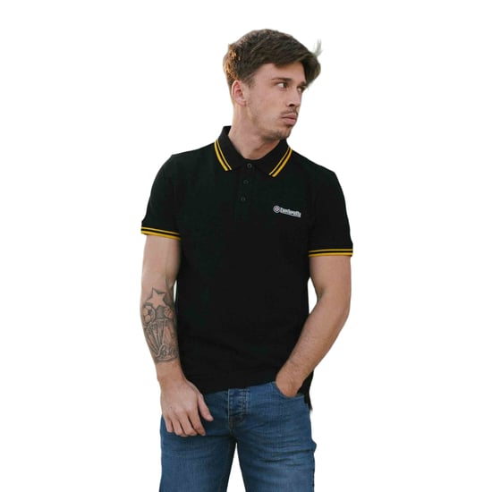 Lambretta Heren SS25 Twin Tip Poloshirt (Zwart/Goud) - Image 3
