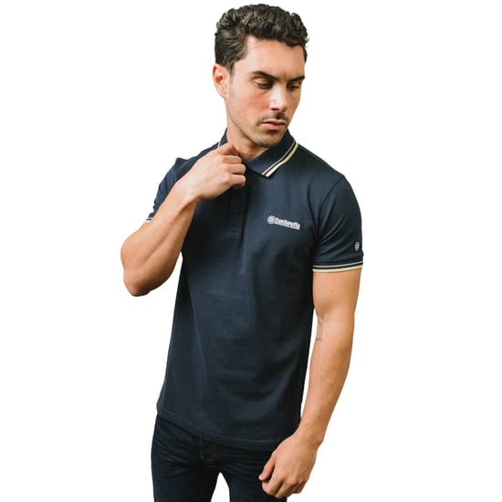 Lambretta Heren SS25 Twin Tip Poloshirt (Marine/Cinder) - Image 3