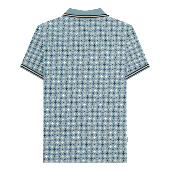 Lambretta Heren SS25 Geometric Poloshirt (Rookblauw) - Image 2