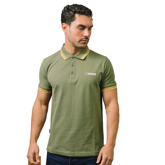Lambretta Heren SS25 Drievoudig Getipte Poloshirt (Khaki Groen) - Image 3