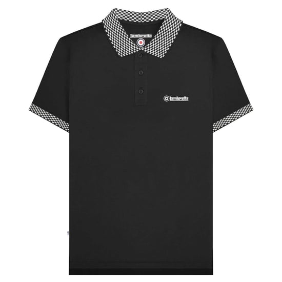 Lambretta Heren SS25 Tweekleurig Poloshirt (Zwart) - Image 1