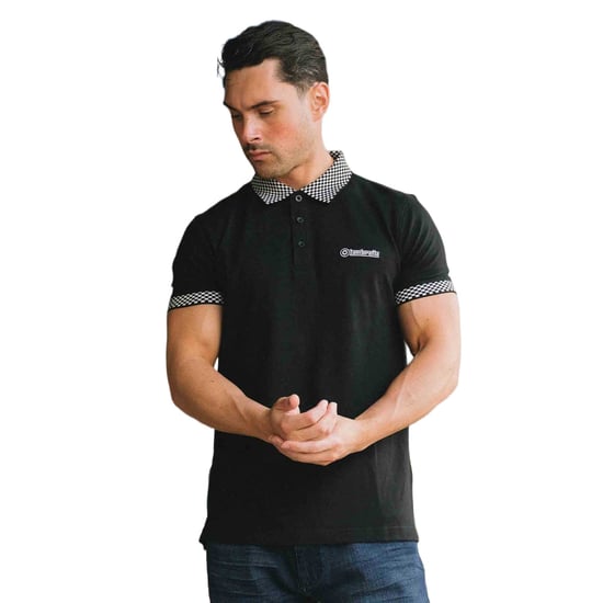 Lambretta Heren SS25 Tweekleurig Poloshirt (Zwart) - Image 3