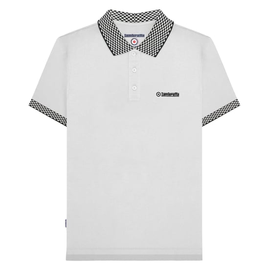 Lambretta Heren SS25 Tweekleurig Poloshirt (Wit) - Image 1
