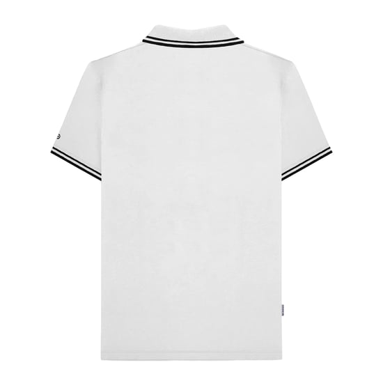 Lambretta Heren SS25 Tweekleurig Gestipt Poloshirt (Wit, Zwart) - Image 2
