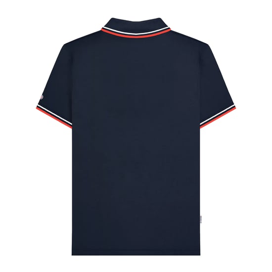 Lambretta Heren SS25 Twin Tip Poloshirt (Marine, Wit) - Image 2